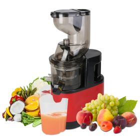 Cold Press Juicer Machine 300W Electric Slow Masticating Juicer for Whole Vegetable and Fruit with Reverse Function 2 Containers Cleaning Brush Clear