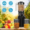 Cold Press Juicer Machine With 3.93In Feed Chute Fit Whole Fruits Vegetable 250W Slow Masticating Juicer With Reverse Function 2 Containers Easy To Cl