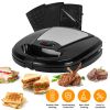 3 in 1 Electric Sandwich Maker Waffle Panini Press Grill with Removable Non-Stick Plates Double-Sided Heating Cool Touch Handle For Breakfast Steak To