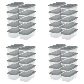 6 Qt. Storage Box Plastic, Titanium, Set of 40