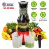 Cold Press Juicer Machine 300W Electric Slow Masticating Juicer for Whole Vegetable and Fruit with Reverse Function 2 Containers Cleaning Brush Clear