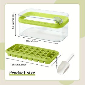 Set Of 1 101oz Ice Cube Trays, 64 Pcs Silicone Ice Cube Tray With Lid And Bin, Ice Cube Molds For Freezer, Easy Release & Save Space, 2 Trays,Scoop Fo (Color: Green 64 Grid Ice Tray Mold)