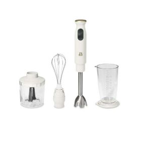 2-Speed Immersion Blender with Chopper & Measuring Cup (Color: White Icing)